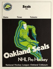 Oakland (California) Seals MEGA RARE 1969 Coliseum Poster NHL Hockey Game UNUSED