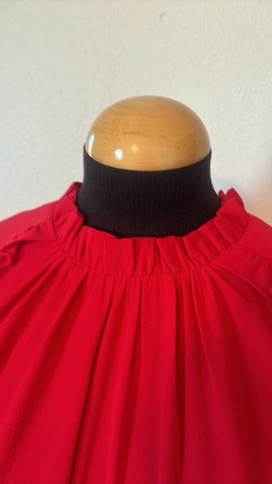 Donna Morgan 高领飘逸袖连衣裙,尺寸 22W — 第 3/4 张图片