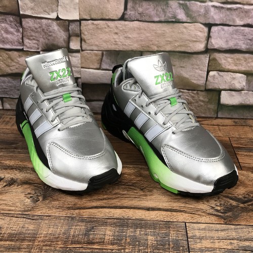 Adidas Kawasaki Ninja ZX22 Boost - Talla UK 7.5 Hombre Entrenadores Plateados Negro Verde - Imagen 24 de 24
