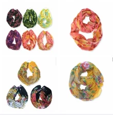 LADIES SOFRA LIGHTWEIGHT INFINITY SCARF 35 inch x 30 inch (All Around 70 inch)