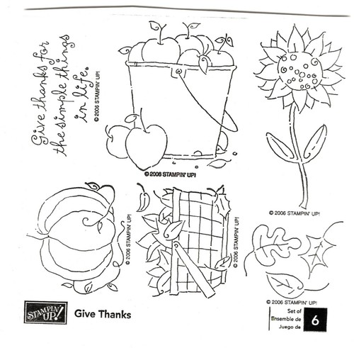Stampin Up! ~ GIVE THANKS ~ Wood Mounted Rubber Stamp Set Flowers ...
