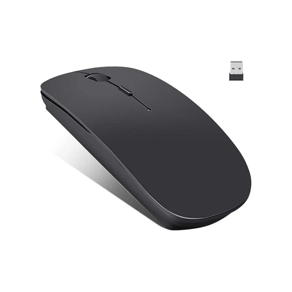 2.4GHz BLACK WIRELESS USB MOUSE SCROLL SLIM CORDLESS OPTICAL FOR MAC PC LAPTOP - Image 2 of 4