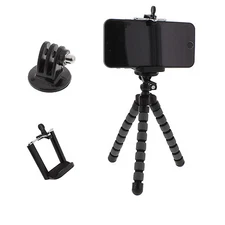 Mini Tabletop Flexible Spider Tripod w/ GoPro Mount,Smart Phone Holder,US seller
