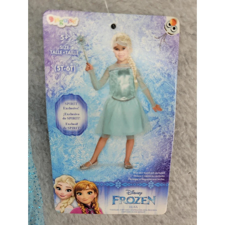 Disney Frozen Elsa Dress Toddler Girls Costume 5T 6T Blue Sparkle Halloween - Image 3 of 4