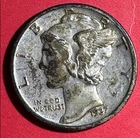 1937 US Mercury SILVER Dime "Philadelphia" Mint! XF! Old US Coin!