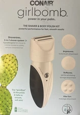 Conair Girlbomb Shaver & Body Polish Kit Rechargeable Hair Trimmer Wet/Dry