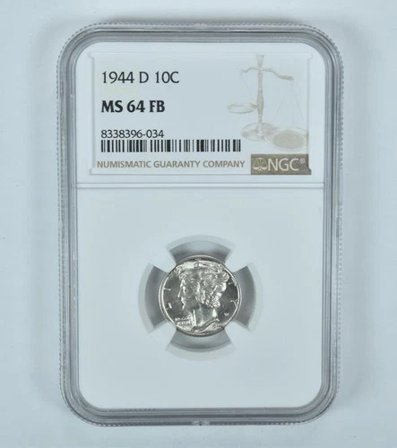 1944-D Mercury Dime MS64 FB NGC Brown Label *1508