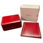 VINTAGE GENUINE CARTIER watch box case red Booklet leather CO 1017 250930001yA