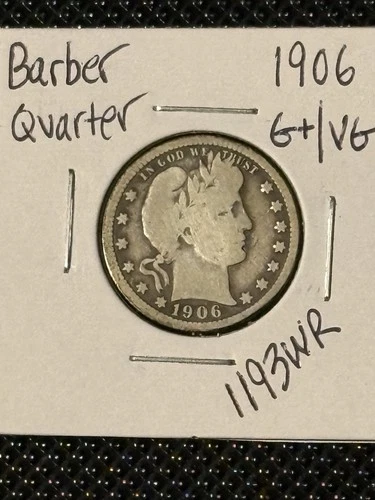 1906 Barber Quarter  G+/VG