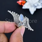 Handmade Marquise Moonstone Ring: 925 Sterling Silver Boho Jewellery All Size