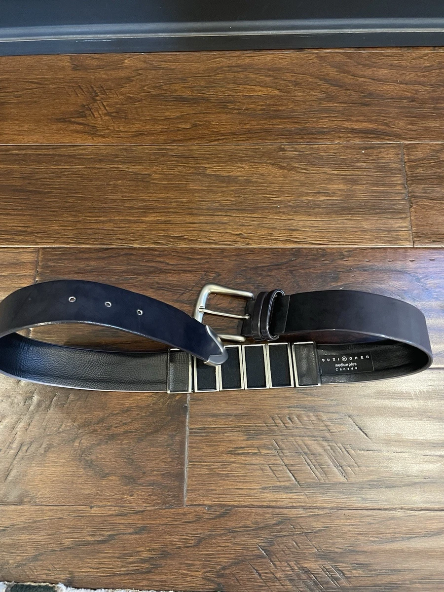 SUZI ROHER woven black elastic belt OS tortoise buckle Suzi roher belt black - Gem main image 2