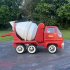 Vintage 1960's Tonka Red Cement Mixer Concrete Pressed Steel Truck Gas Turbine