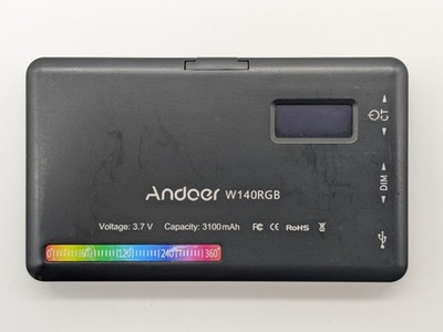 Andoer W140 RGB LED Video Light Kit Pocket Video Conference Lighting Dimmable