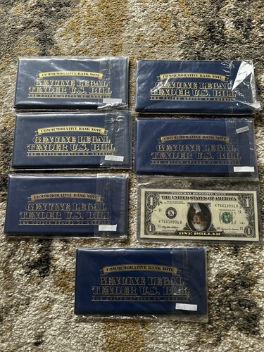 6 Two Dollars ($2) Unc. Colorized Notes In Binders And 1 One Dollar Note - Picture 9 of 9