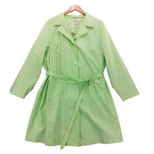 Duck Head Woman Green Cotton Blend Trench Coat Belted Lightweight Jacket 1X