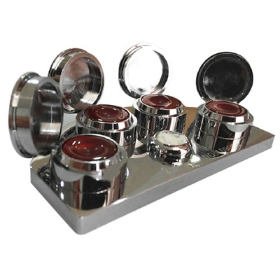 Metal Oil Cup Stand with 4 Containers Premium Polished Watchmaker Repair Tool