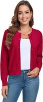Damen Strickjacke Strickpullover Weich Elegant Casual Rot XL