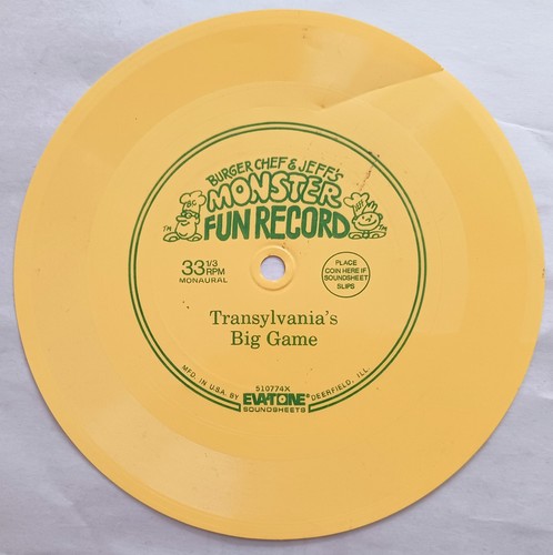 Burger Chef and Jeff Monster Fun Flexi Disc Records Wolfburger and Transylvania - Picture 3 of 3
