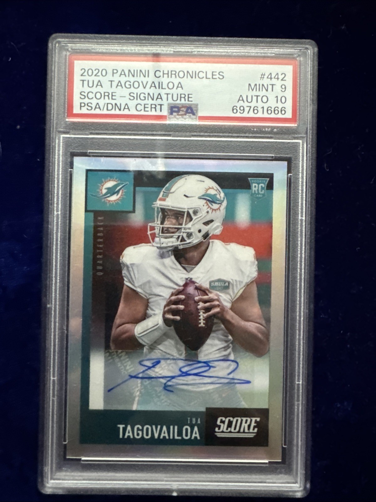 Tua Tagovailoa Panini Chronicles Score #442 Signature
