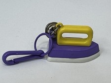 Vintage 1980s Bell Clip Charm Purple And Yell...