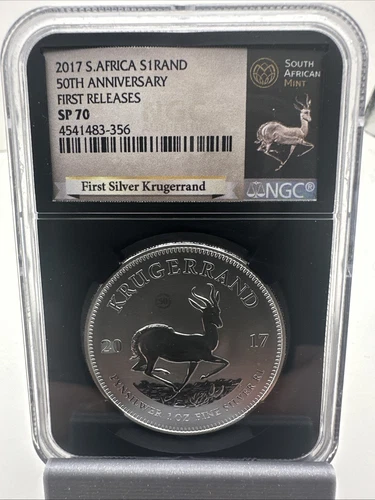 2017 South Africa 50th ANNIV. Krugerrand NGC SP70 1oz .999 Silver 1st Release