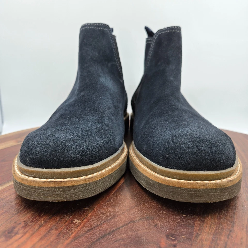 Botas Clarks Clarkdale Easy Masculinas 12M Azul Marrom Camurça Couro Conforto Chelsea - Imagem 2 de 4