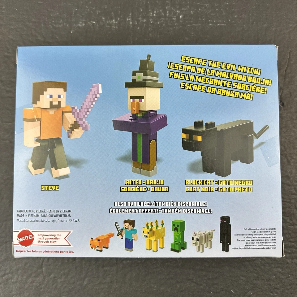 Minecraft Witch's Hut Adventure Pack - Стив, Ведьма, Черный Кот - Mattel - Новый - Изображение 4 из 4