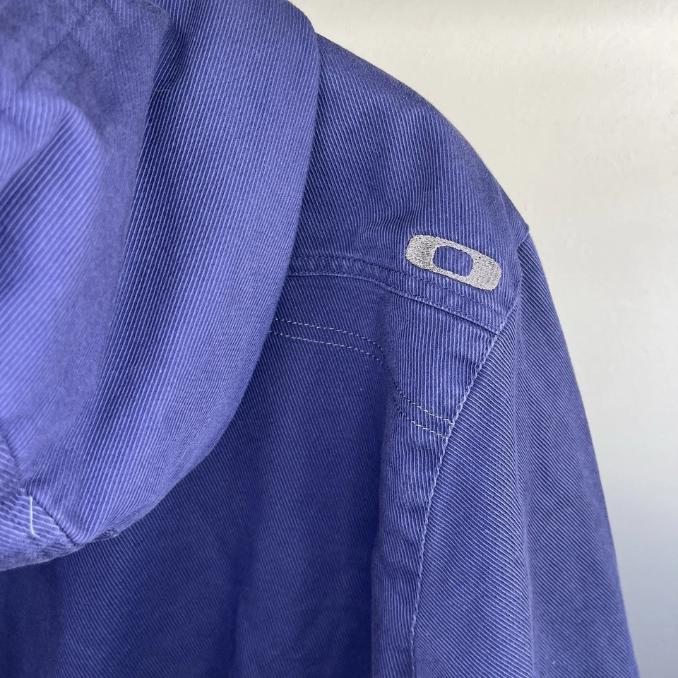 Chaqueta Oakley Utility con Capucha L Azul Cremallera L Lona Acolchada Forrada Ropa de Calle Foto 3 de 4