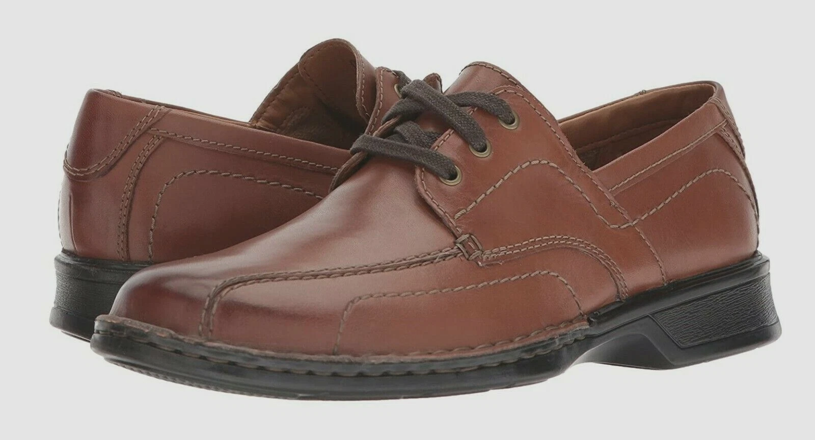 Nuove scarpe eleganti Clarks da uomo Northam Edge Oxford in pelle marrone taglia 8M