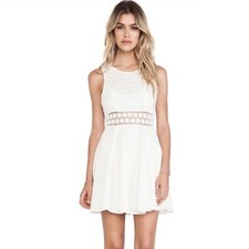 NEW FREE PEOPLE REVOLVE IVORY FIT & FLARE MINI DRESS 8