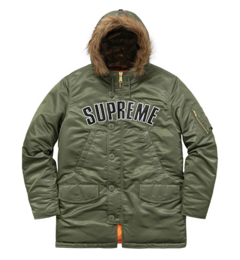 Parka Supreme F/W 2016 Arc Logo N 3B taille moyenne grande Tueuse d'olives