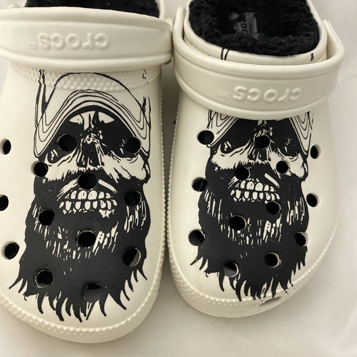 Luke Combs‎ X Crocs White Skull Fur Lined Men\'s 4 Women\'s 6 Luke Combs X Crocs White Skull Fur Lined Men main image 2