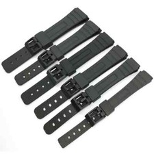 New 16mm 18mm 20mm Silicone Watch Strap for Casio W800H Black PU Resin Bracelet