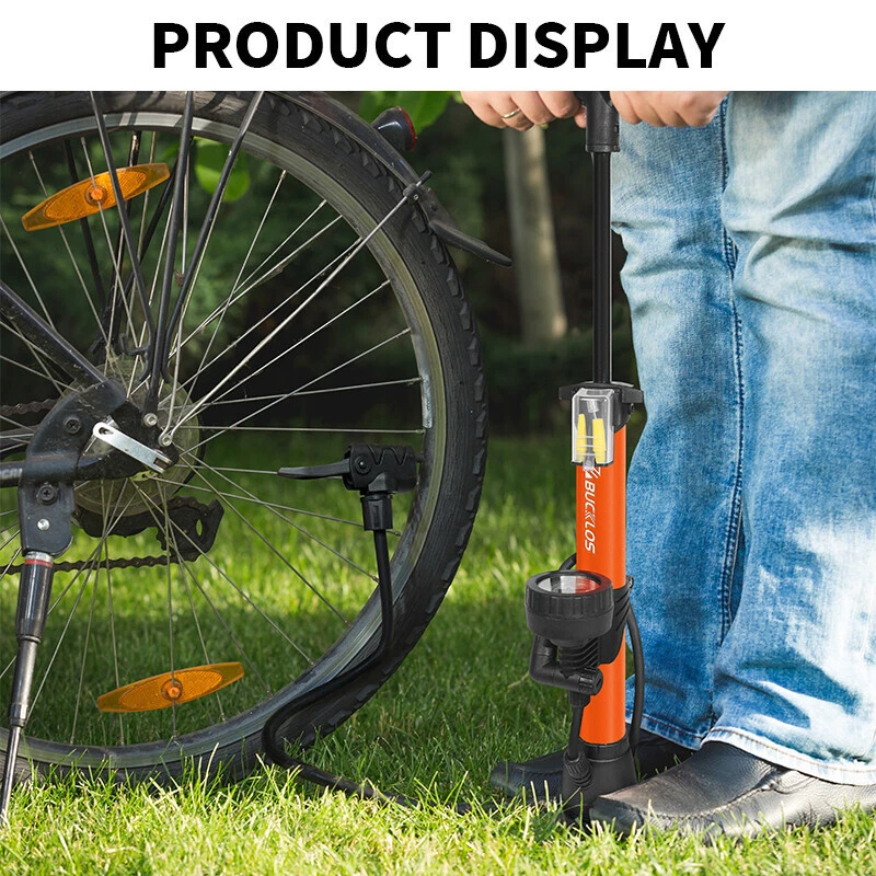 Cycling High Pressure Bike Foot Floor Pump Gauge & 160 PSI Presta/Schrader Valve - image 4 of 4