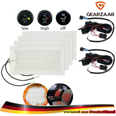 2 Set Auto Carbon Universal Sitzheizung Heizmatten Nachrüstsatz PKW KFZ 2 Stufen