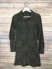 Gap Size 2 Button Front Dress Gathered Waist Pockets Fall Career Long Sleeve