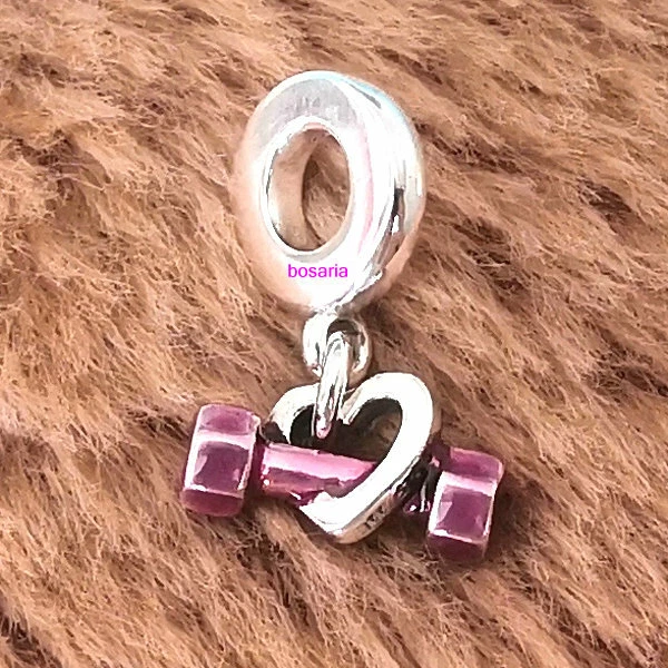 Pandora Dumbbell & Heart Dangle Charm