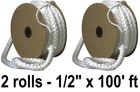 (2) rolls Imperial GA0171 1/2" x 100 ft Wood Stove Door Fiberglass Gasket Rope