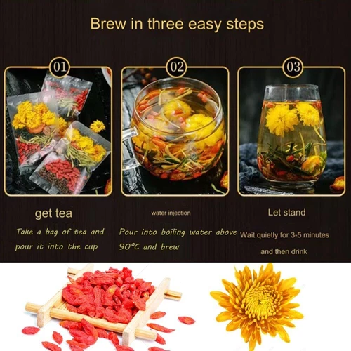 Chicory and Gardenia Tea Dandelion Wolfberry Organic Kidney Liver Chinese Herbal - Picture 7 of 12