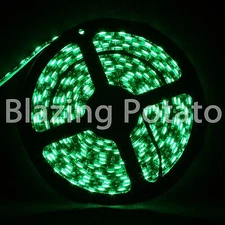 LumenWave 5M 5050 IP65 Waterproof Flexible 300 LED Strip Lights -Black PCB-Green