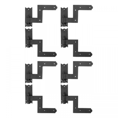 Black Wrought Iron Shutter Lift Off Pintle Hinges 6.5'' L with Hardware Pack of 4