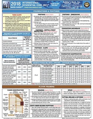 International Residential Code (IRC) 2018 Quick-Card pamphlet