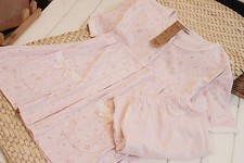 NEW Women ladies Pink Deer Medium length sleeves 100 Cotton Tops pants