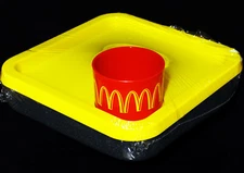 McDonald's Kids Plastic Foam Padded Portable Happy Meal Lap Serving Tray w/ Cup