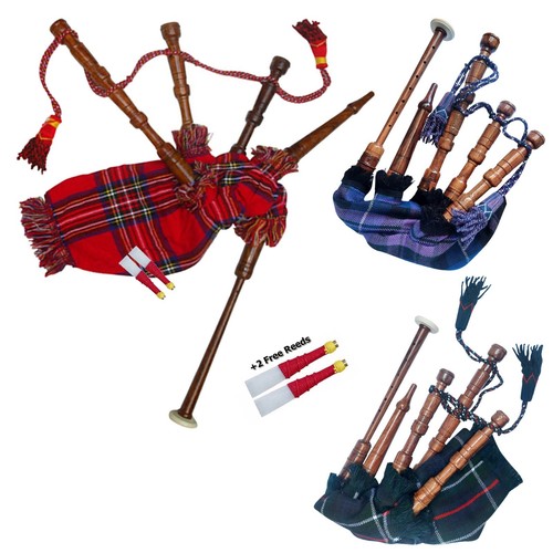 Highland Scottish Bagpipes for Kids -mini children bagpipe playable with 2 Reeds - Picture 3 of 45