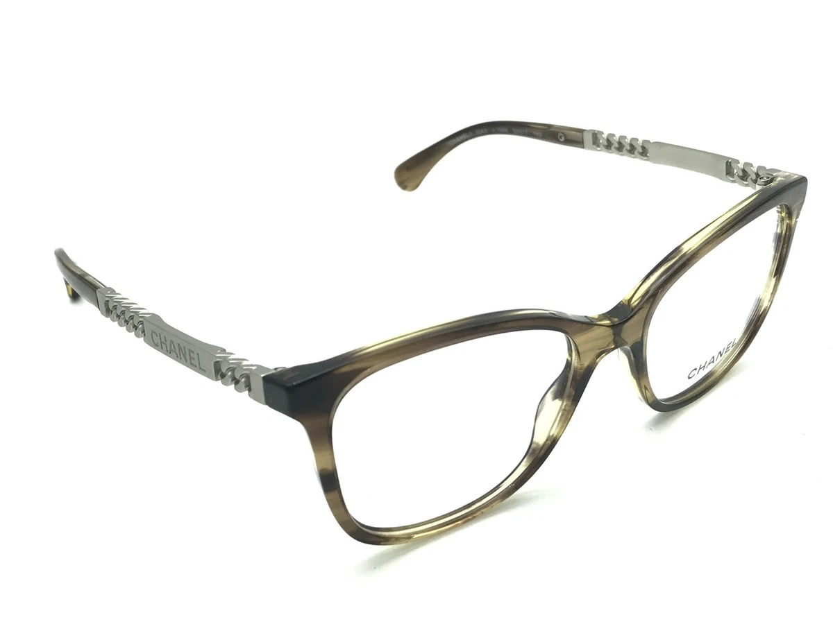 CHANEL 3343 c.1566 Women's Clear Brown Square Eyeglasses 52-17 140 NEW  Rare