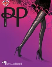 Pretty Polly black laddered Tights Black One size