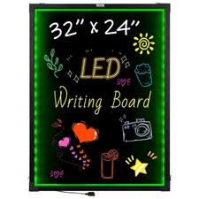 32x24in Energy Efficient LED Chalkboard with USB AC Power Options