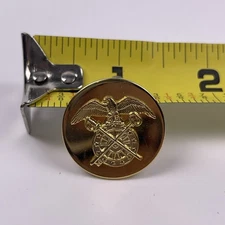U.S. Military Army Quartermaster Officer Collar Disc Insignia Type 3 Pin Clutch