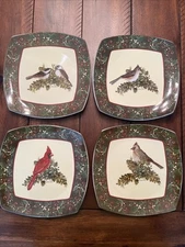 Plow and Hearth, Woodland, Set of 4 Square Plates